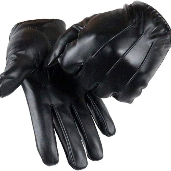 Durable PU Leather Touchscreen Winter Gloves for Driving & Outdoors - M to L - Picture 1 of 7